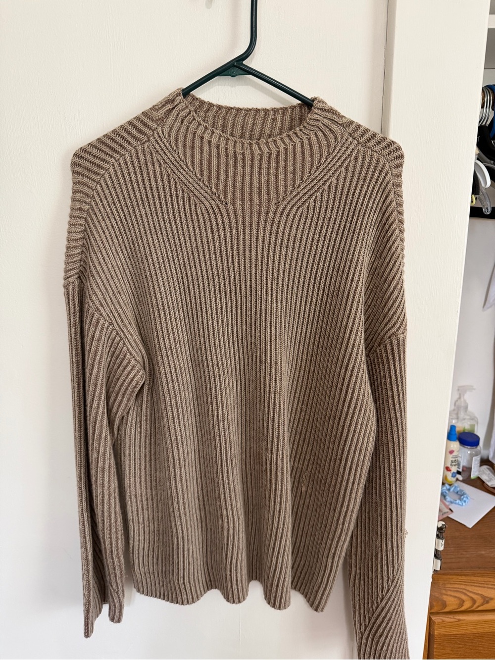 Thread & Supply Ribbed Crewneck Sweater - Taupe Brown